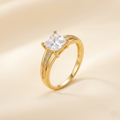 Elegant Princess Cut Crystal Ring - Premium Statement Jewelry