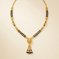 Elegant Filigree Heart Pendant Black Bead Mangalsutra