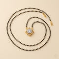 Elegant Pave Crystal Geometric Black Bead Mangalsutra