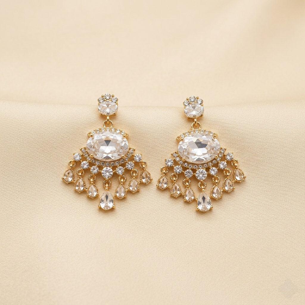 Elegant Crystal Chandelier Statement Drop Earrings