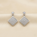 Elegant Pave Crystal Geometric Drop Earrings