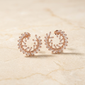 Luxurious Crystal Laurel Wreath Open Hoop Earrings