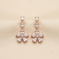 Luxurious Pear Crystal Floral Statement Drop Earrings