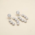 Premium Round Crystal Arch Statement Drop Earrings