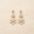 Luxurious Tiered Crystal Floral Statement Drop Earrings