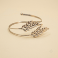 Premium Sculptural Laurel Leaf Bypass Cuff Armlets