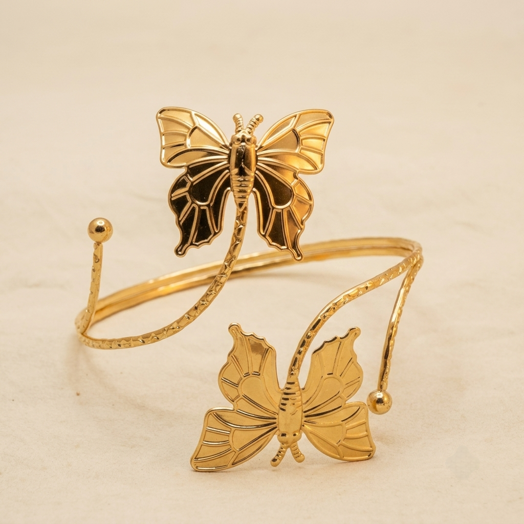 Premium Sculptural Butterfly Bypass Cuff Armlets