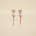 Luxurious Crystal Butterfly Tassel Drop Earrings