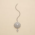 Radiant Crystal Sunburst Halo Medallion Maang Tikka