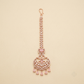 Radiant Blush Crystal Crescent Maang Tikka Statement