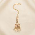 Premium Crystal Floral Maang Tikka with Pearl Drops