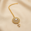 Radiant Crystal Halo Maang Tikka with Double Chain