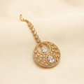 Premium Circular Crystal Maang Tikka with Teardrops