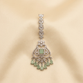 Premium Crystal Maang Tikka with Mint Green Drops