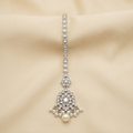 Premium Crystal Maang Tikka with Elegant Pearl Drops