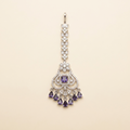 Floral Crystal Maang Tikka with Amethyst Teardrops