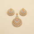 Luxurious Pink Crystal Sunburst Mandala Pendant Set