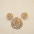 Premium Scalloped Lace Teardrop Crystal Pendant Set