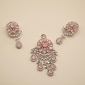 Premium Pink Floral Chandelier Teardrop Pendant Set