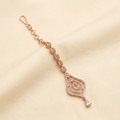 Rose-Tone Geometric Filigree Crystal Headpiece