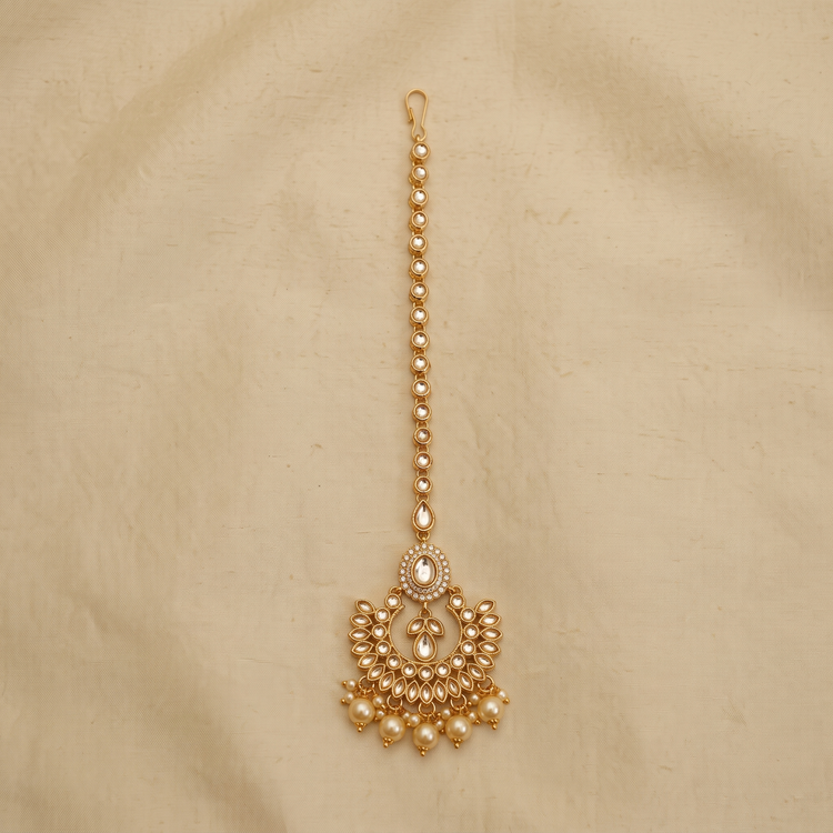 Classic Crescent Crystal & Pearl Fringe Headpiece