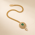 Emerald Green Oval Crystal Double Halo Headpiece