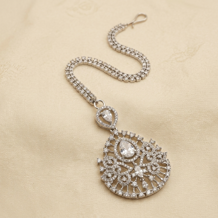 Brilliant Pear-Cut Crystal Filigree Teardrop Chain