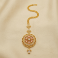 Peach Floral Marquise Crystal Halo Forehead Piece