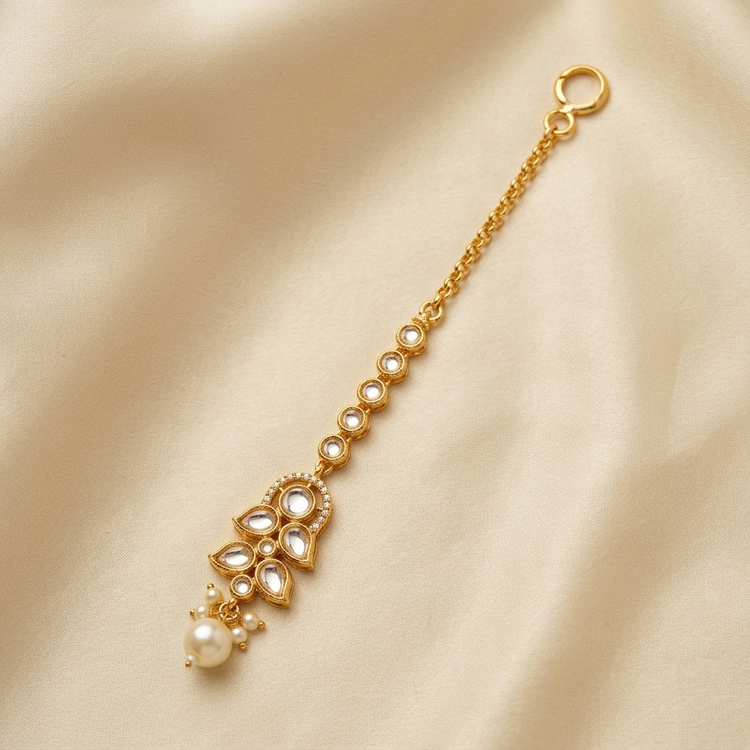 Elegant Pear Crystal & Pearl Cluster Headpiece