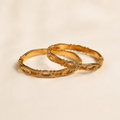 Charming Oval Filigree Detailing Statement Bangle Set