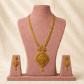 Classic Geometric Heritage Long Necklace &amp; Matching Earring Set